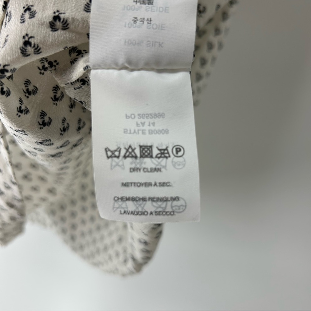 J. Crew Cream and Black Ruffle Sleeve Blouse Silk - Picture 4 of 5